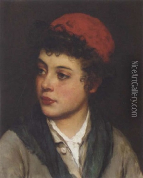 Portrait Of A Boy Oil Painting - Eugen von Blaas