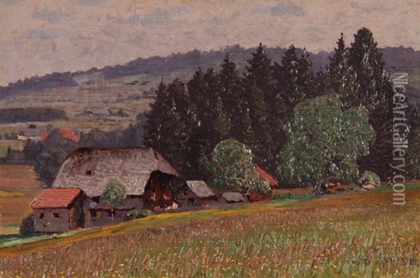 Aus Steig Im Schwarzwald Oil Painting - Hermann Dischler
