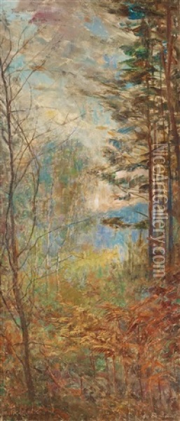 Autumn Landscape, Beaumont-le-roger Oil Painting - Julia Beck