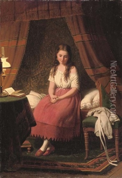 Contemplation Oil Painting - Johann Georg Meyer von Bremen