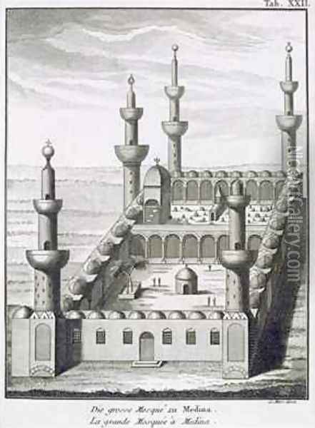 The Great Mosque at Medina, from Voyages en Arabie et en Autres Pays de lOrient Oil Painting - Niebuhr, Carsten