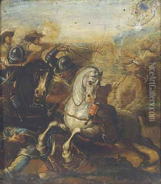 A cavalry charge Oil Painting - Antonio Calza