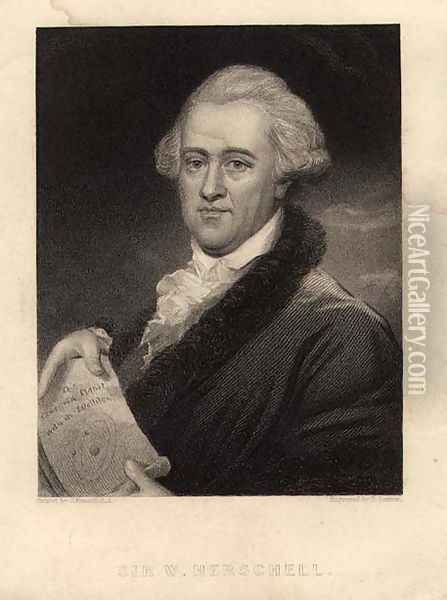 Portrait of Sir William Herschel 1738-1822, engraved by Edward Scriven 1775-1841 Oil Painting - John Russell