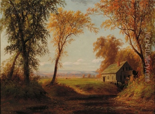 Connecticut Homestead Oil Painting - George E. Candee