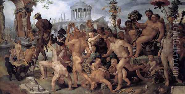 Triumphal Procession of Bacchus 1537-38 Oil Painting - Maerten van Heemskerck