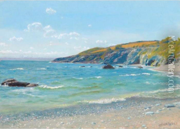 Perran Point, Cornwall Oil Painting - Arthur Hughes