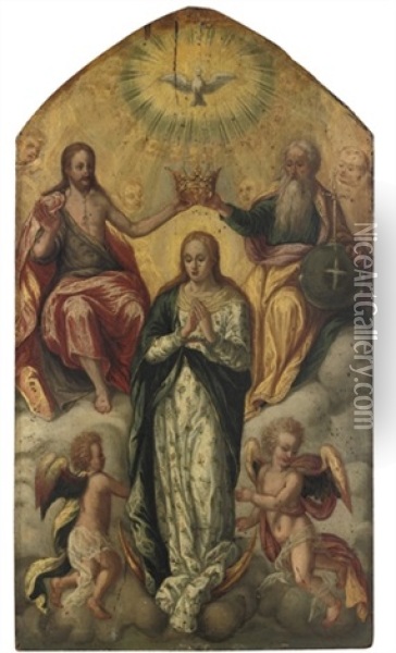 The Coronation Of The Virgin Oil Painting - Denys Calvaert