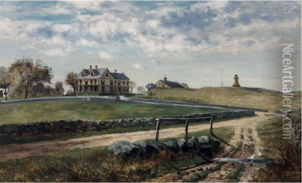 Home Of Silas Pierce Scituate Massachusetts Oil Painting - Frank Henry Shapleigh