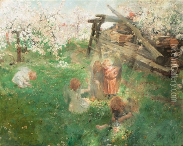 Spring Of Life Oil Painting - Ludwig Julius Christian Dettmann