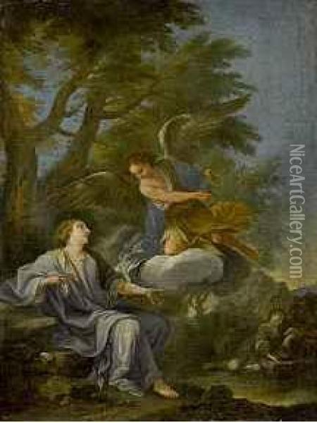 Hagar Und Ismael Oil Painting - Cirlce Of Filippo Lauri