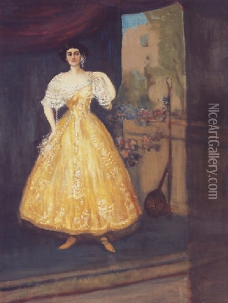 Portrait Of A Lady Oil Painting - Charles Conder