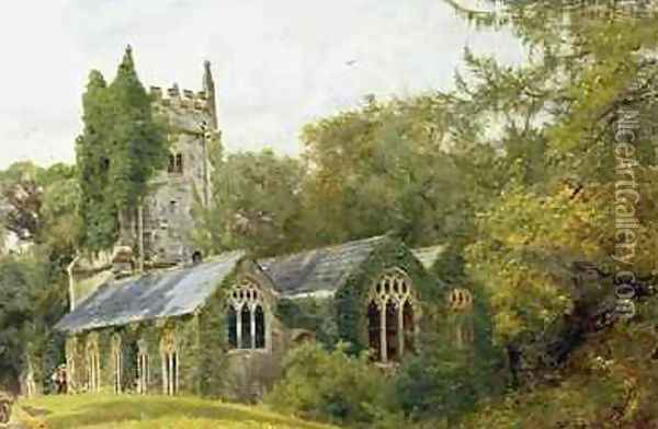 Cockington Church 1889 Oil Painting - Edward Noke