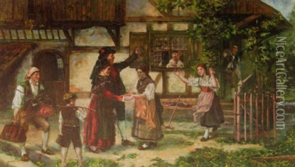 The Welcome Oil Painting - Josef Jungwirth