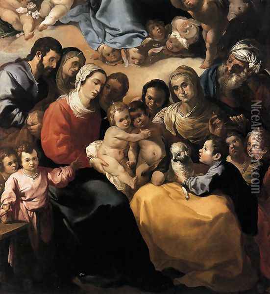 The Holy Family 1636-37 Oil Painting - Francisco De, The Elder Herrera