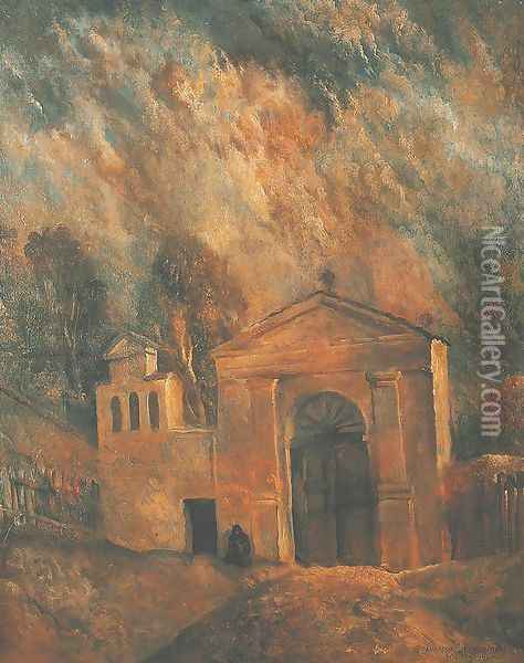 Gate to the Bernardine Cemetery Oil Painting - Ludomir Slendzinski