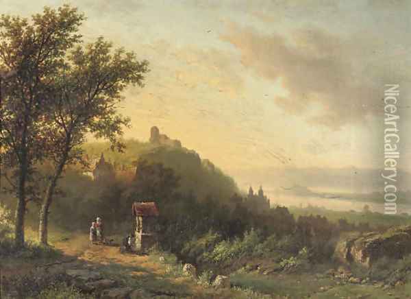 On the outskirts of a riverside town Oil Painting - Willem Bodemann