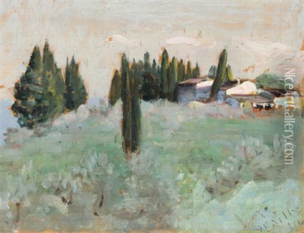 Paysage De Provence Oil Painting - Octavie Seailles