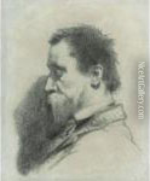 Portrait Of A Man, Said To Be Leopold Desbrosses Oil Painting - Jean-Francois Millet