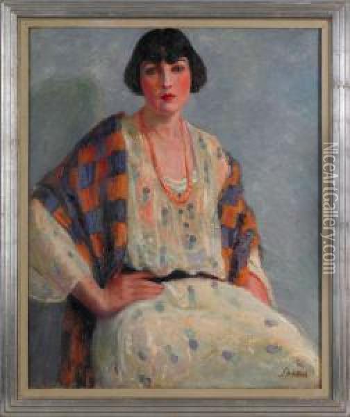 Portrait Of A Woman Oil Painting - Armando Spadini