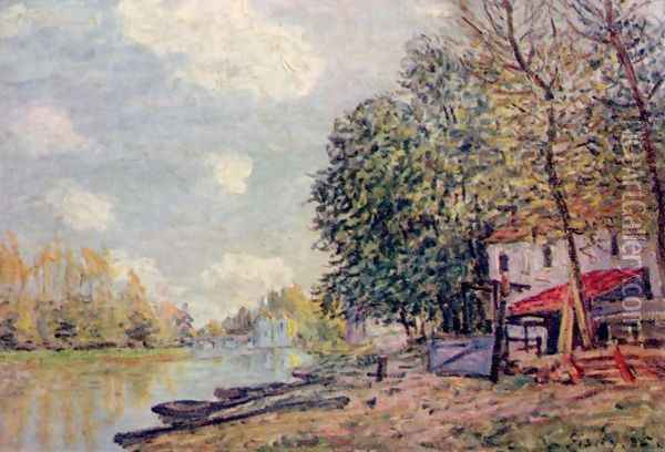 The Loing in Moret Oil Painting - Alfred Sisley