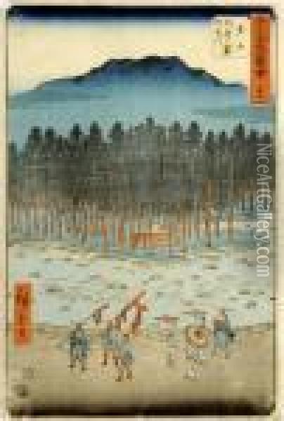Riviere Animee Oil Painting - Utagawa or Ando Hiroshige