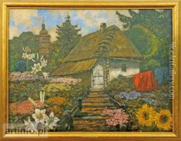Ogrod Oil Painting - Ludwik Stasiak