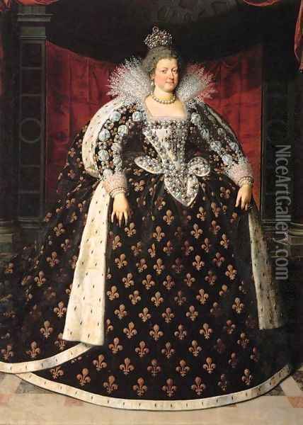 Marie de Medicis, Queen of France Oil Painting - Frans Pourbus the younger