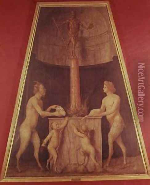 Sacrifice to the God Pan Oil Painting - Bernardino Luini