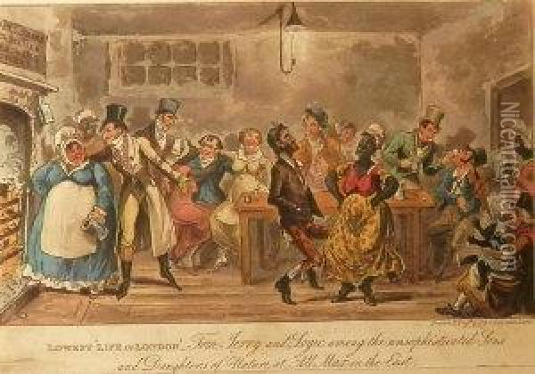 Tom And Jerry Oil Painting - I. Robert and George Cruikshank