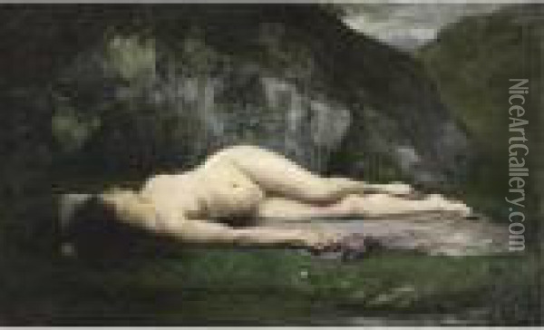 A Sleeping Bather Oil Painting - Henri Gervex