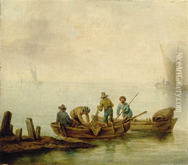Fischerboote Oil Painting - Johann Christian Brand