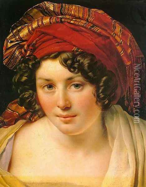 Head of a Woman in a Turban Oil Painting - Anne-Louis Girodet de Roucy-Triosson