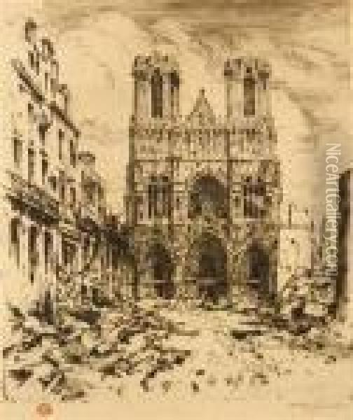 Kathedrale In Reims Oil Painting - Tavik Frantisek Simon