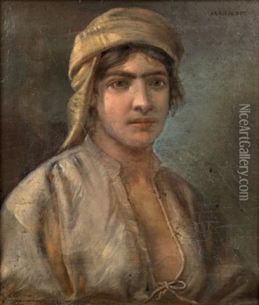 Portrait De Jeune Femme Oil Painting - Louis Auguste Girardot