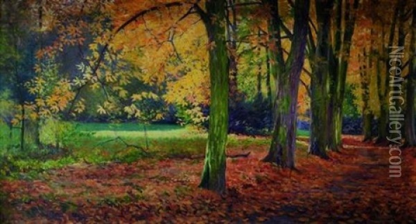 Allee Aux Grands Arbres Oil Painting - Paul Girardet