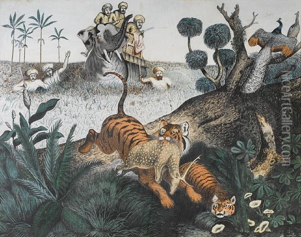 The Tiger Hunt Oil Painting - Samuel Howitt