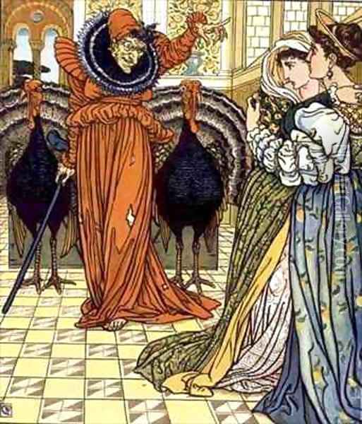 Illustration from The Yellow Dwarf first edition Oil Painting - Walter Crane