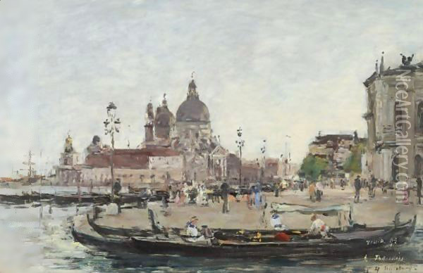 Venise, La Salute Oil Painting - Eugene Boudin