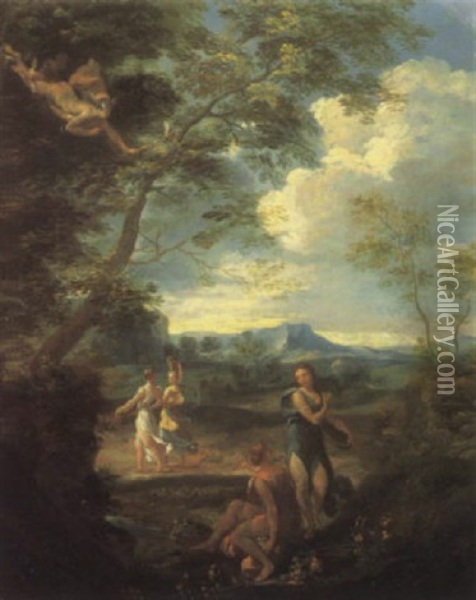 Mercury And Herse Oil Painting - Francois (le Bourguignon) Perrier