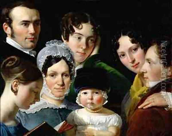 The Dubufe Family in 1820 Oil Painting - Claude-Marie Dubufe