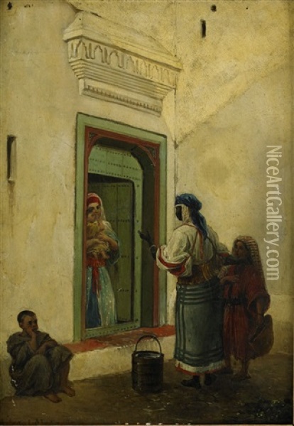 Konversation I Tanger Oil Painting - Victor Eeckhout
