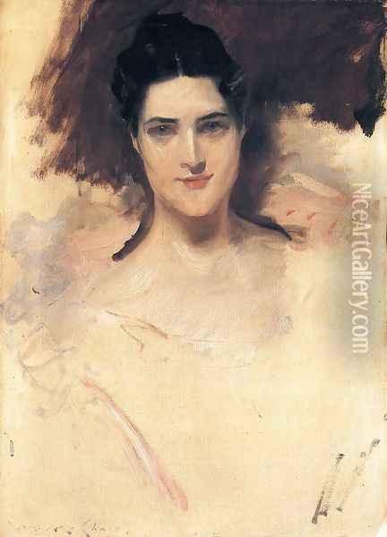 Portrait of Mrs. William Clark Oil Painting - William Merritt Chase