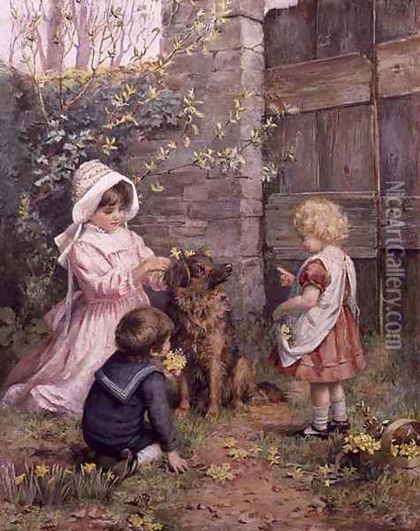 The Collies Birthday Oil Painting - William Gunning King