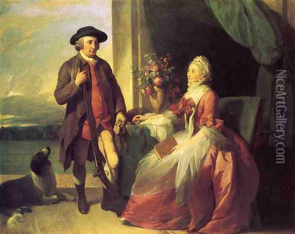 Mr. Robert Grafton and Mrs. Mary Partridge Wells Grafton Oil Painting - Benjamin West