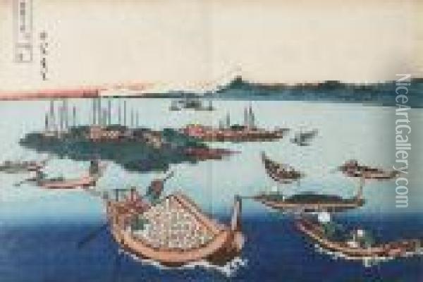 Latere Druk Met Gewijzigd Kleurpatroon (eerste Drukken Volledig Inblauwtinten) Oil Painting - Katsushika Hokusai