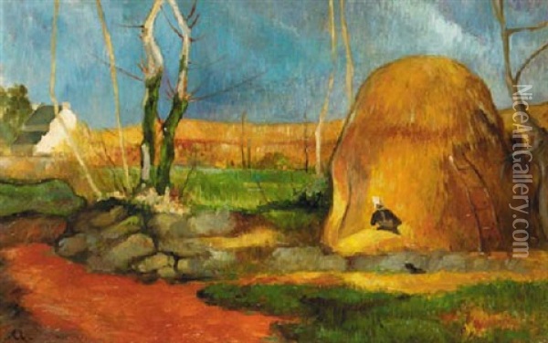 Moissons En Bretagne Oil Painting - Charles Laval