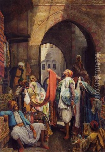 A Cairo Bazaar, The Dellal Oil Painting - John Frederick Lewis