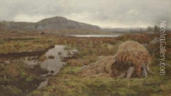 The Peat Cutters Oil Painting - T. Hampson Jones