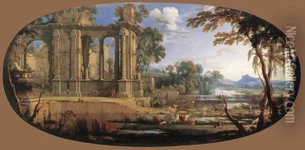 Landscape with Ruins 1646-47 Oil Painting - Pierre Patel