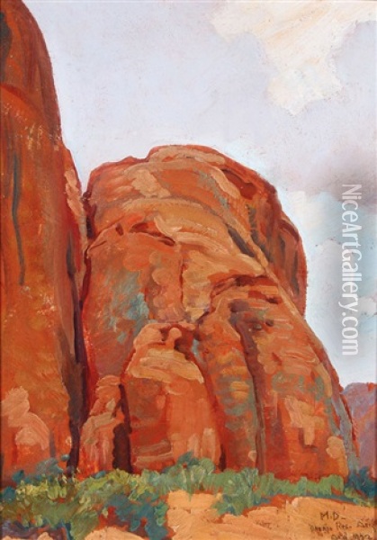 A Navajo Reservation, Off Monument Valley, Arizona Oil Painting - Maynard Dixon